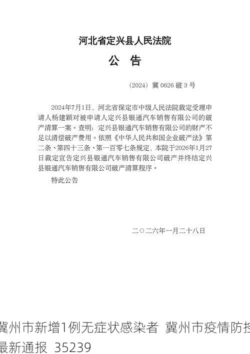 冀州市新增1例无症状感染者  冀州市疫情防控最新通报_35239