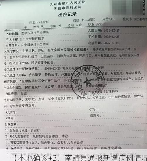 【本地确诊+3，南靖县通报新增病例情况】