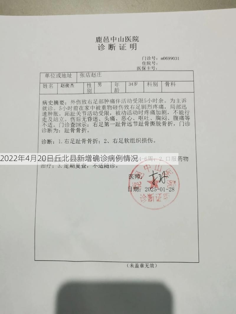 2022年4月20日丘北县新增确诊病例情况