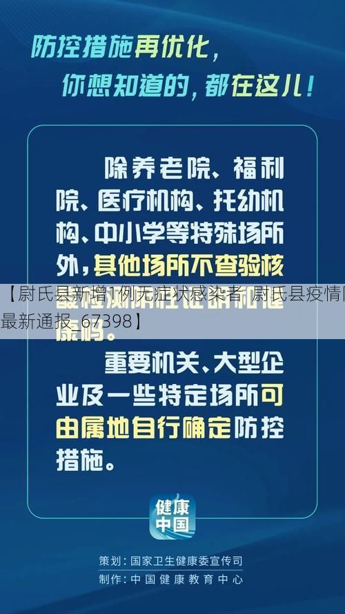 【尉氏县新增1例无症状感染者  尉氏县疫情防控最新通报_67398】