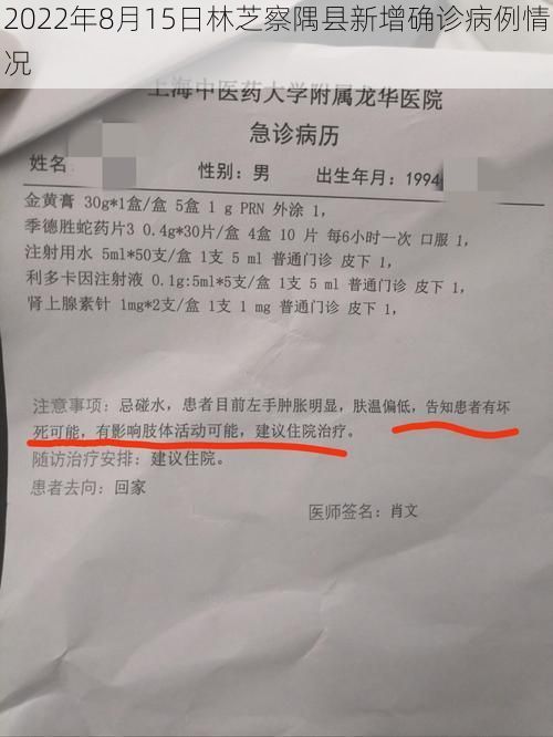 2022年8月15日林芝察隅县新增确诊病例情况
