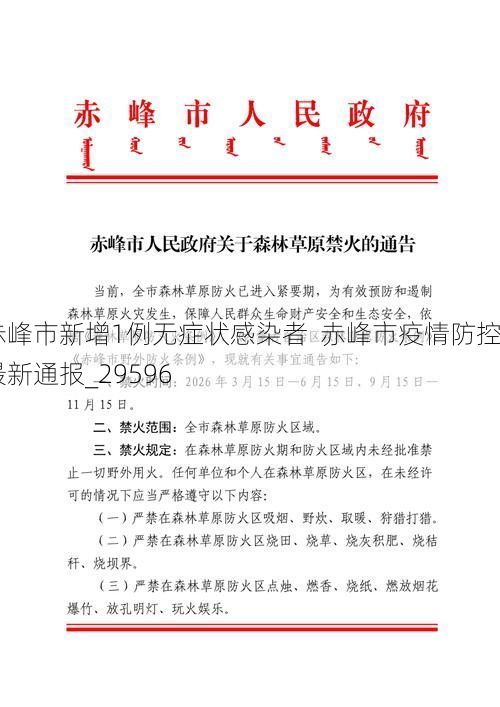 赤峰市新增1例无症状感染者  赤峰市疫情防控最新通报_29596