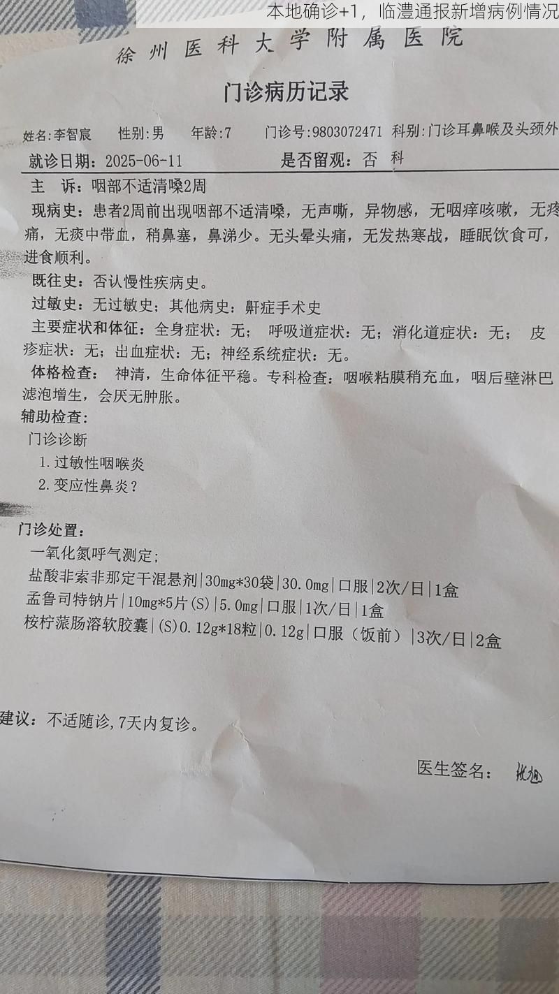 本地确诊+1，临澧通报新增病例情况