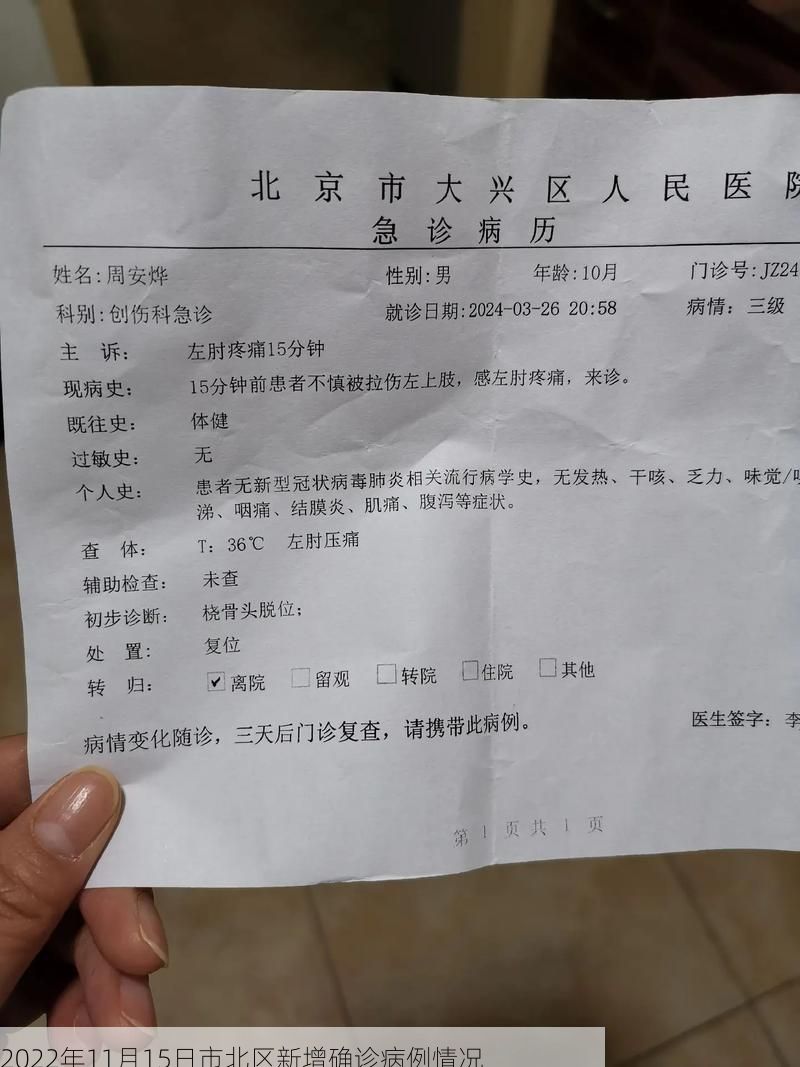 2022年11月15日市北区新增确诊病例情况