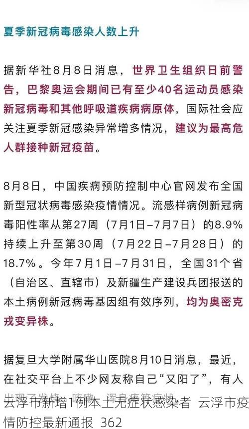 云浮市新增1例本土无症状感染者  云浮市疫情防控最新通报_362