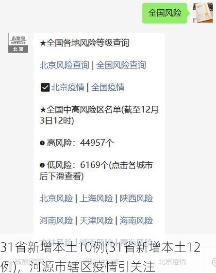 31省新增本土10例(31省新增本土12例),河源市辖区疫情引关注