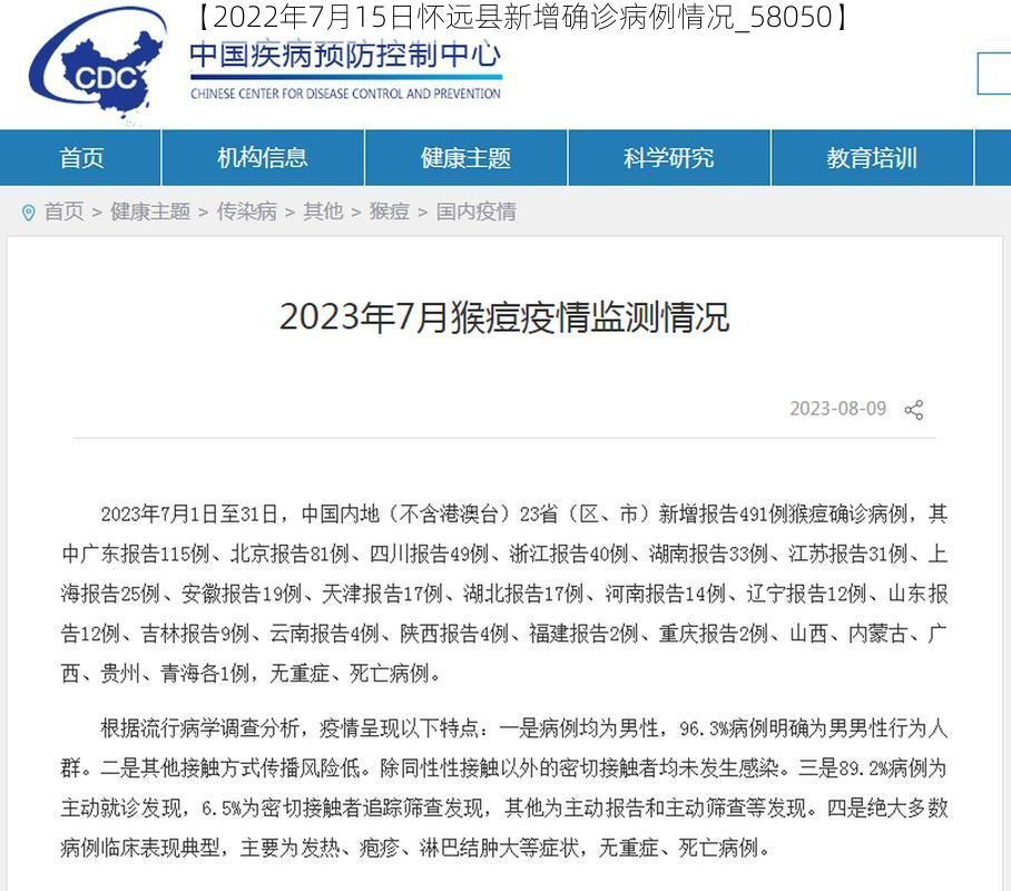 【2022年7月15日怀远县新增确诊病例情况_58050】