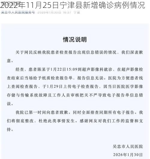 2022年11月25日宁津县新增确诊病例情况