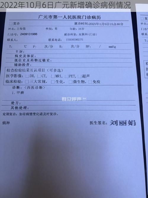 2022年10月6日广元新增确诊病例情况