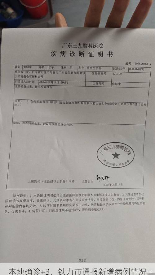 本地确诊+3，铁力市通报新增病例情况