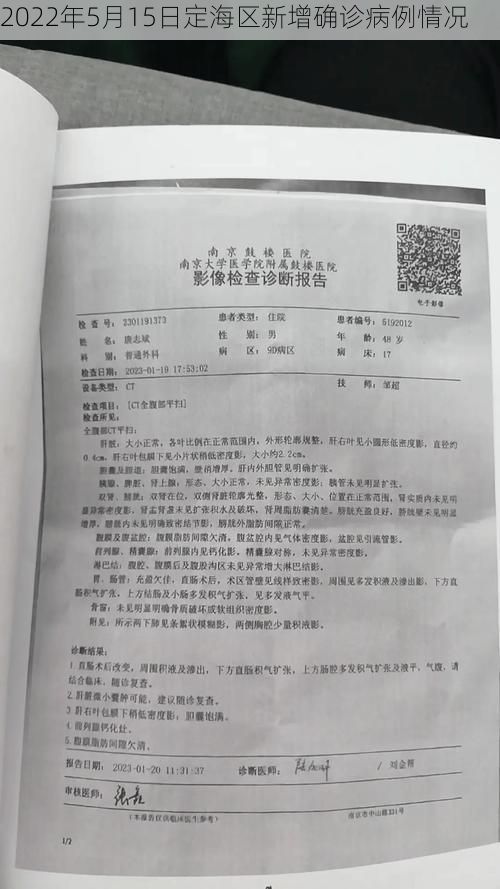 2022年5月15日定海区新增确诊病例情况
