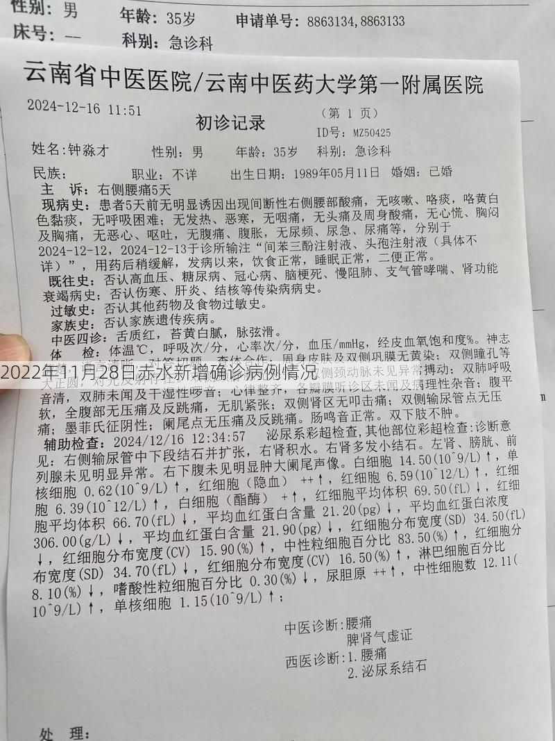 2022年11月28日赤水新增确诊病例情况