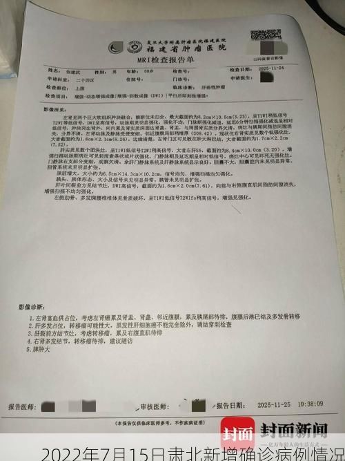 2022年7月15日肃北新增确诊病例情况