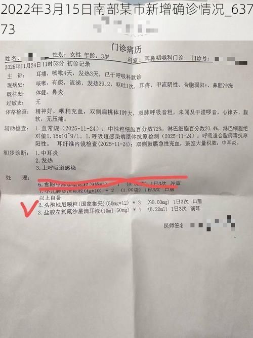 2022年3月15日南部某市新增确诊情况_63773