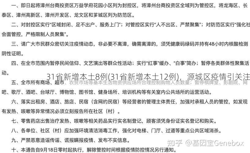 31省新增本土8例(31省新增本土12例)，源城区疫情引关注