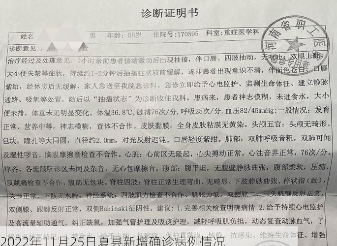 2022年11月25日夏县新增确诊病例情况