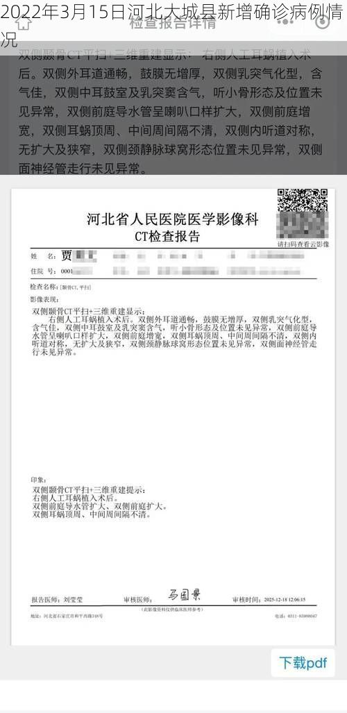 2022年3月15日河北大城县新增确诊病例情况