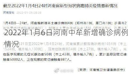 2022年1月6日河南中牟新增确诊病例情况