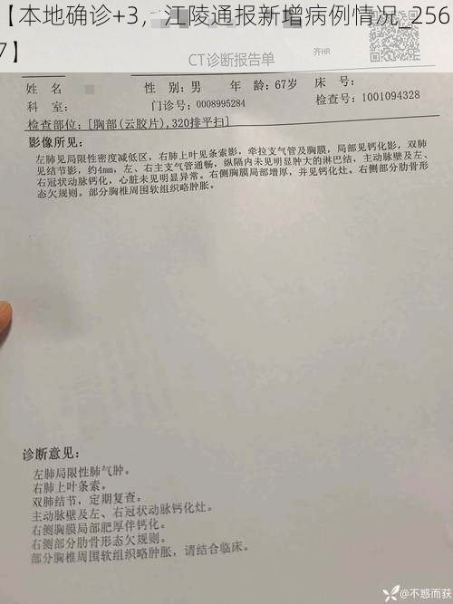 【本地确诊+3,江陵通报新增病例情况_25617】