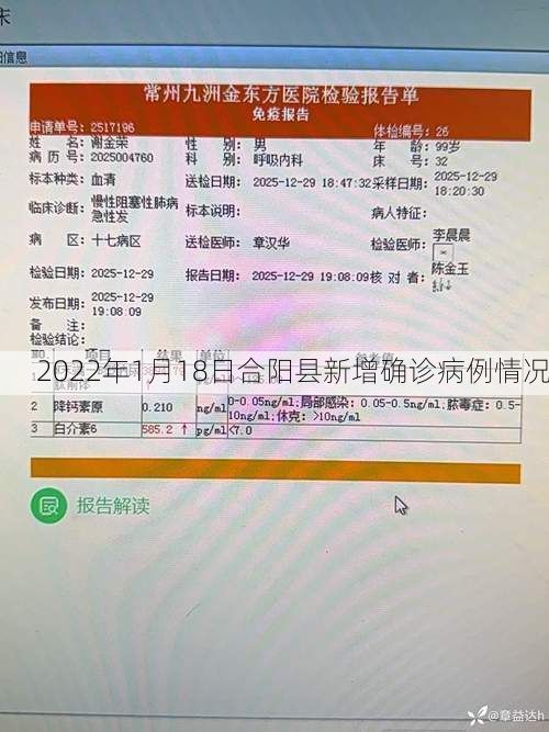 2022年1月18日合阳县新增确诊病例情况