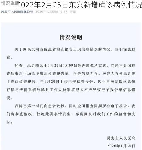 2022年2月25日东兴新增确诊病例情况