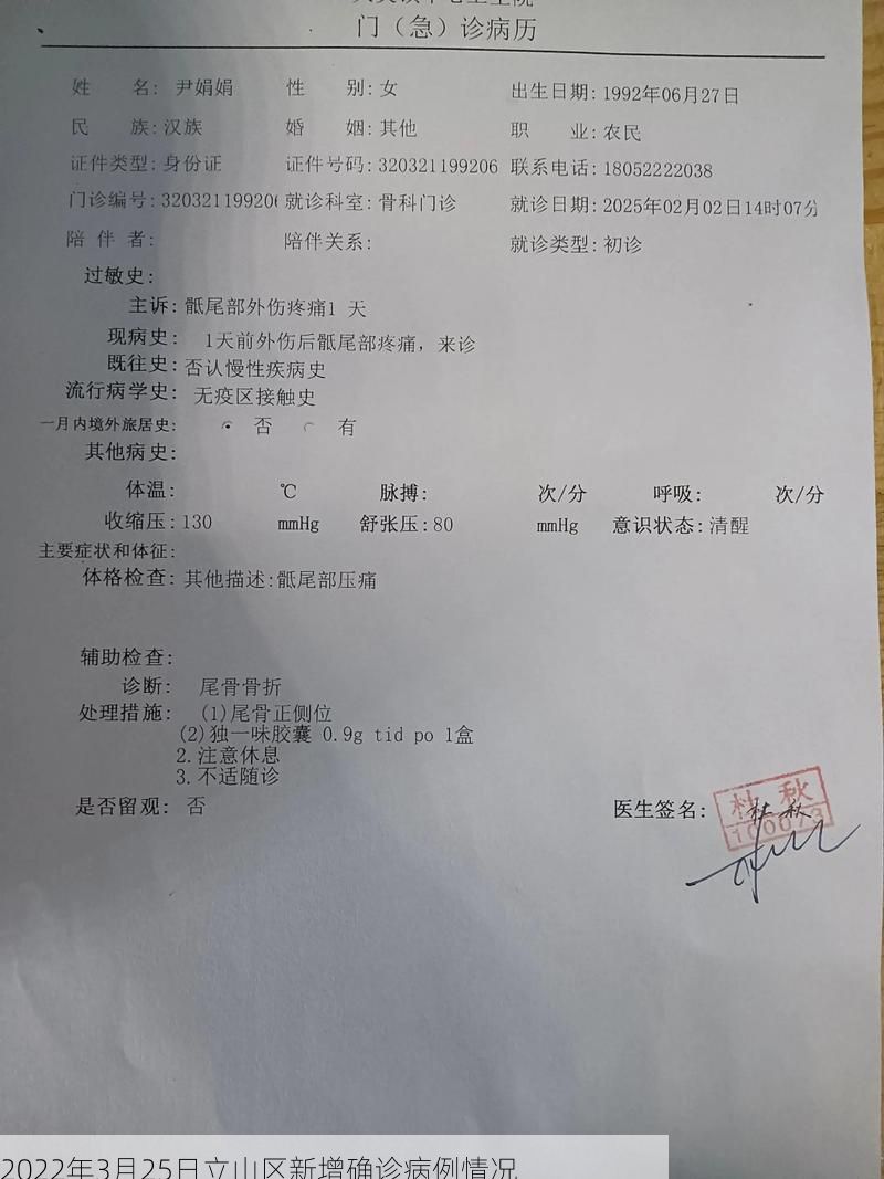 2022年3月25日立山区新增确诊病例情况