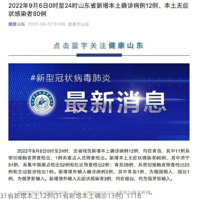 31省新增本土12例(31省新增本土确诊13例)_1118