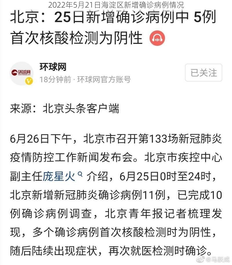 2022年5月21日海淀区新增确诊病例情况