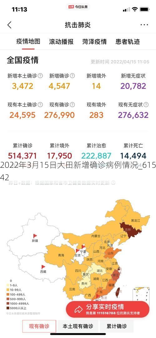 2022年3月15日大田新增确诊病例情况_61542