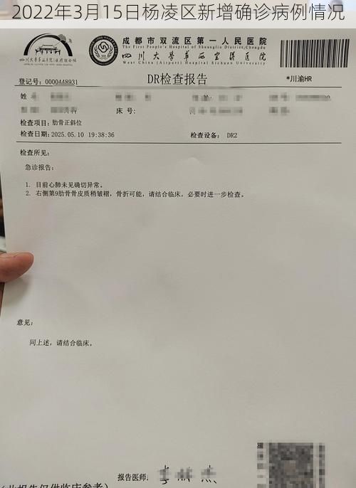 2022年3月15日杨凌区新增确诊病例情况