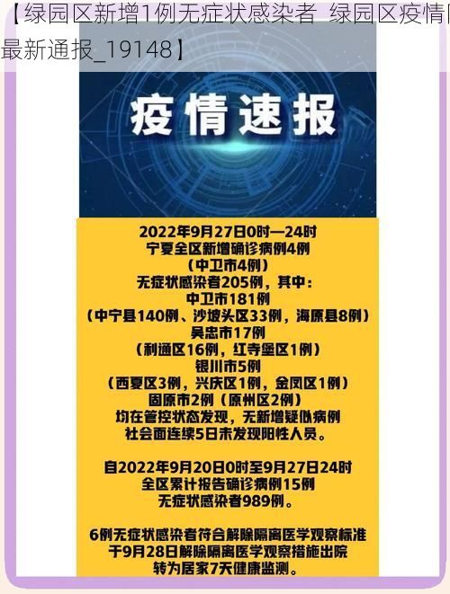 【绿园区新增1例无症状感染者  绿园区疫情防控最新通报_19148】