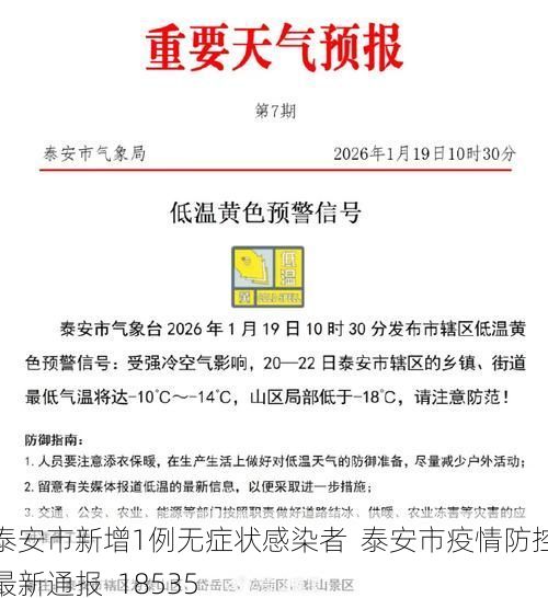 泰安市新增1例无症状感染者  泰安市疫情防控最新通报_18535