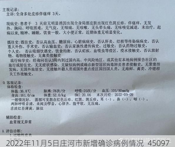 2022年11月5日庄河市新增确诊病例情况_45097