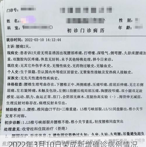 2022年3月10日荣成新增确诊病例情况