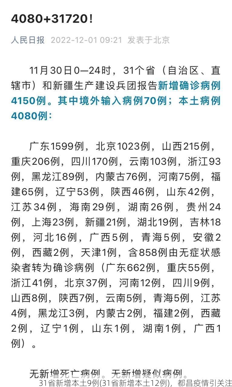 31省新增本土9例(31省新增本土12例)，都昌疫情引关注