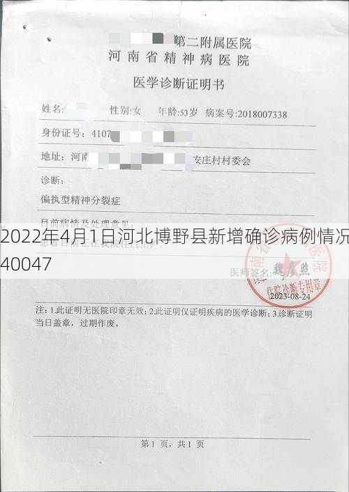 2022年4月1日河北博野县新增确诊病例情况_40047