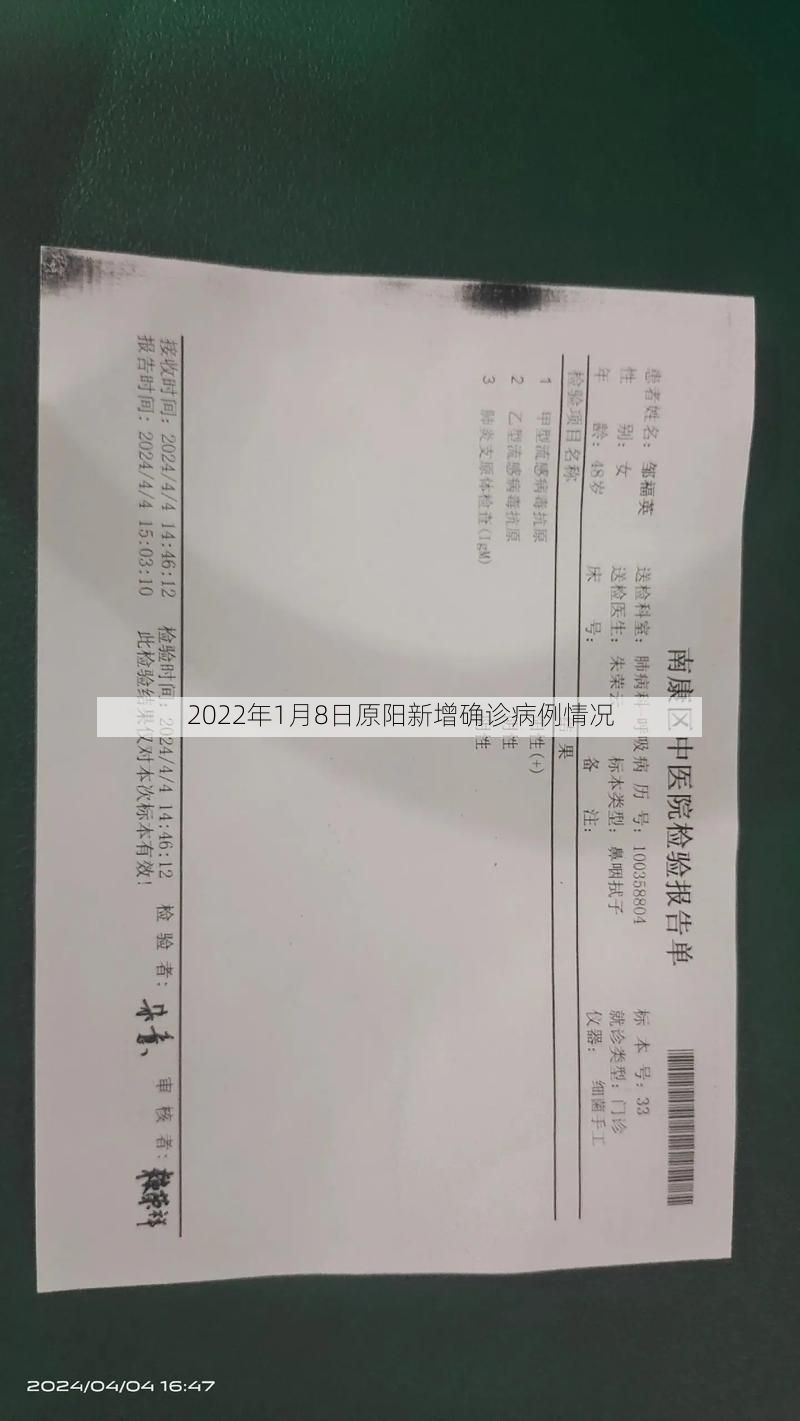 2022年1月8日原阳新增确诊病例情况