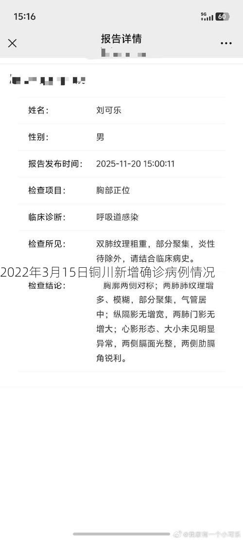 2022年3月15日铜川新增确诊病例情况