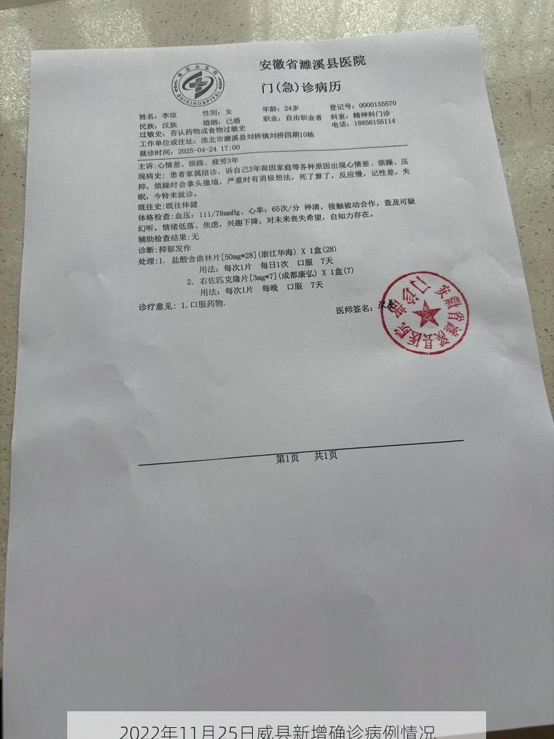 2022年11月25日威县新增确诊病例情况