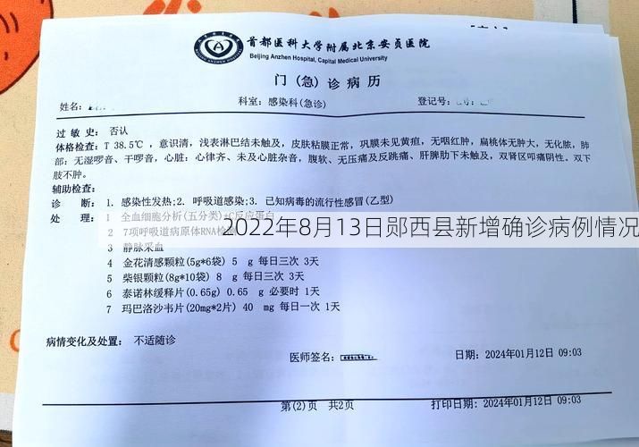 2022年8月13日郧西县新增确诊病例情况