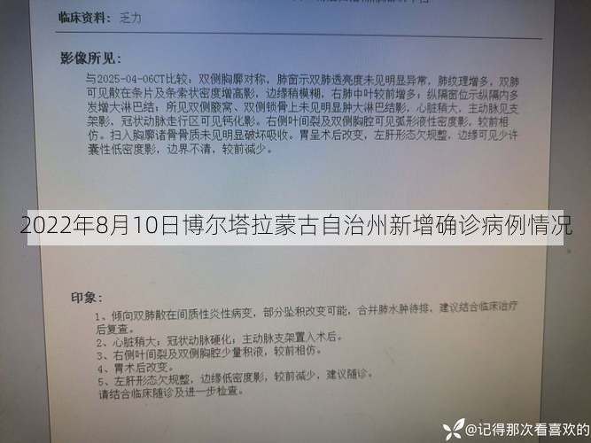2022年8月10日博尔塔拉蒙古自治州新增确诊病例情况