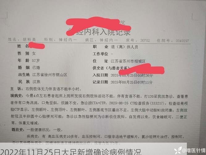 2022年11月25日大足新增确诊病例情况