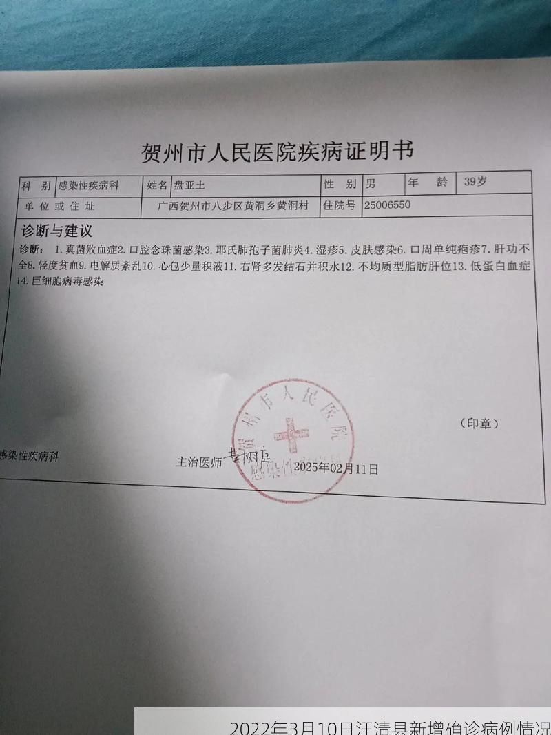 2022年3月10日汪清县新增确诊病例情况