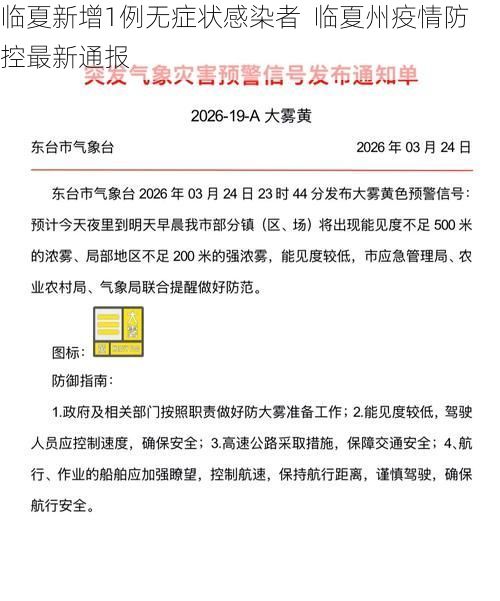 临夏新增1例无症状感染者  临夏州疫情防控最新通报