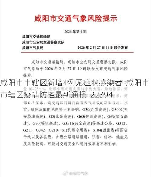 咸阳市市辖区新增1例无症状感染者  咸阳市市辖区疫情防控最新通报_22394