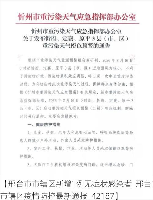 【邢台市市辖区新增1例无症状感染者  邢台市市辖区疫情防控最新通报_42187】