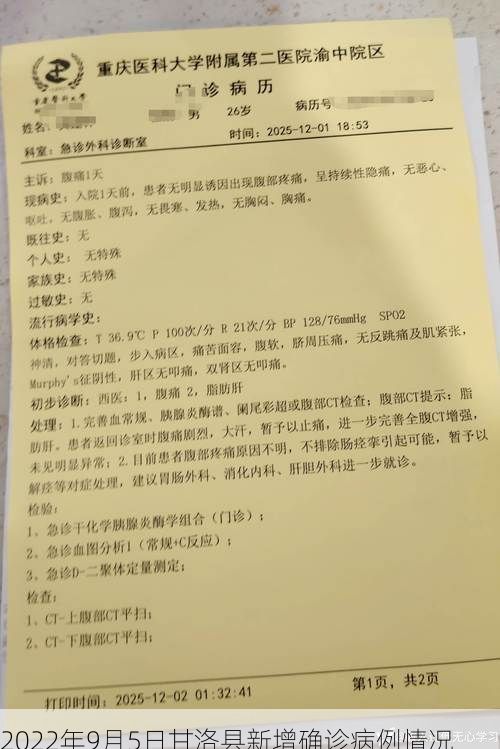 2022年9月5日甘洛县新增确诊病例情况