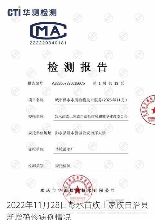 2022年11月28日彭水苗族土家族自治县新增确诊病例情况