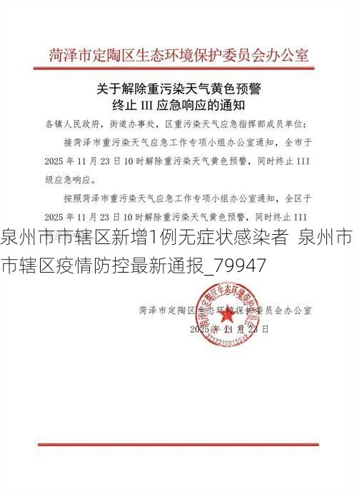 泉州市市辖区新增1例无症状感染者  泉州市市辖区疫情防控最新通报_79947