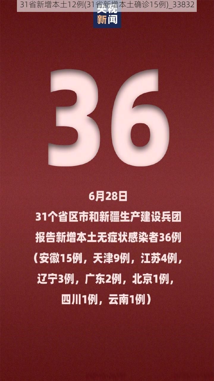 31省新增本土12例(31省新增本土确诊15例)_33832